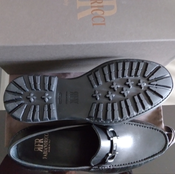 FABIANO RICCI MENS BLACK LEATHER LOAFERS SIZE 40EU - Picture 4 of 6